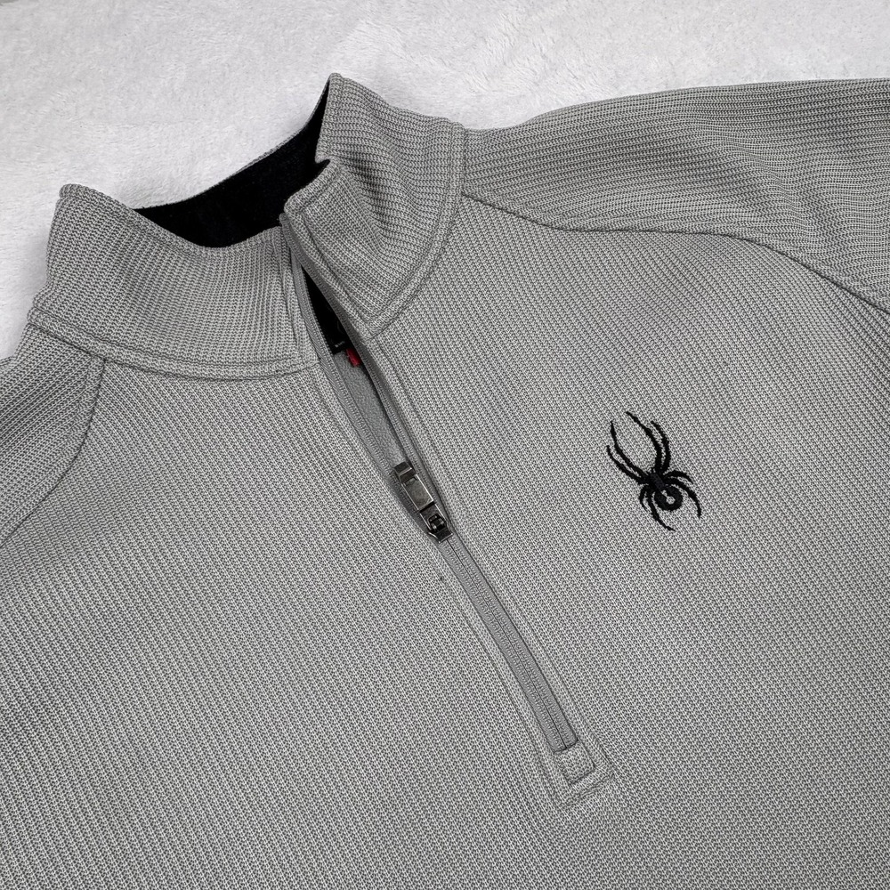 Spyder Pullover Mens 2XL Gray Core Sweater 1/4 Zip Mock Neck Regular Fit